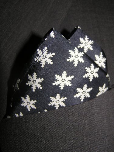 Snowflakes Silk Pocket Square - by Royal Silk