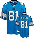 Calvin Johnson Jersey: Reebok Blue Replica #81 Detroit Lions Jersey