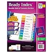 Avery Consumer Products Products - Ready Index Dividers, 1-10 Tab, 3HP, 8-1/2"x11", 6/ST, Asst - Sold as 1 PK - Coordinated divider system makes referencing easy and delivers a professional look. The set includes a reinforced Table of Contents page, matching preprinted tab dividers in assorted colors, added tab reinforcement, double-sided hole reinforcement on tabbed dividers and paper made of heavy stock. 2-in-1 tab design lets you pick between portrait and landscape formats. Simply print the s
