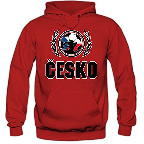 Tschechien EM 2016 #2 Hoody | Fußball | Herren | Trikot | Nationalmannschaft, Farbe:Rot (Red F421);Größe:S