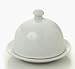 WHITE COVERED BUTTER DISH - WHITE PORCELAIN INDIVIDUAL BUTTER DISH WITH COVER