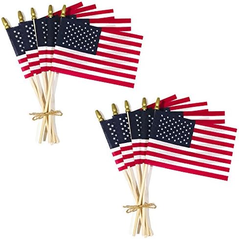 Premium US Cotton 4th of July Flags - Flag 10 Pack - 6 X 4 American Made Flag.