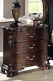 YT Furniture DA5903N - Dasan Night Stand with Marble Top (Dark Cherry)