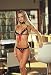 Dreamgirl Sleepwear open cup bra top and open crotch thong with silver jingle bell