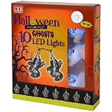 from xs-stock.com Ltd 90cm 10 White LED Battery Operated Spooky White Ghost Shaped Halloween Lights