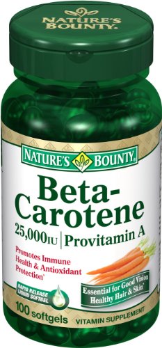 Nature's Bounty Natural Beta Carotene, 100 Softgels (Pack of 3)