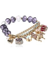 Betsey Johnson "Imperial Princess" Throne Multi-Charm Half Stretch Bracelet, 7.5"