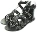 Couture Discount Römersandalen Gladiator Look Nieten Schwarz (S90)