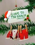 Santa Claus Gone to the Beach Christmas Ornament