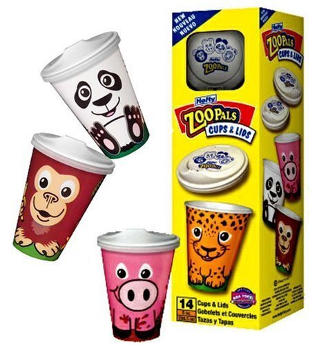Hefty Zoo Pals 8-Ounce Cups With Lids