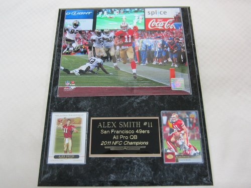San Francisco 49ers Alex Smith 2 Card Collector Plaque 2011 NFC Championship Game