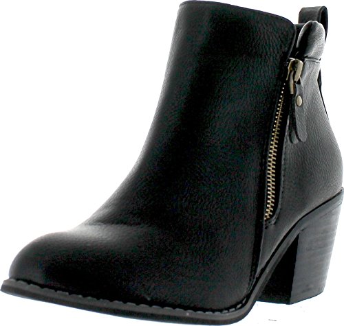 Reneeze POLO-01 Womens Fashionable Stacked Heels Ankle Booties