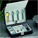 Black Leather Watch Case with Valet