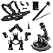 EEEKit 4 in 1 Starter Kit for Kodak PixPro SP1/SP360,Chest Body Harness/Car Dashboard Windshield/Bike Handlebar Mount and Monopod Selfie Stick Pole