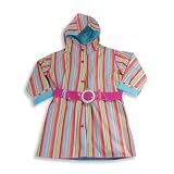 Wippette - Toddler Girls Striped Raincoat, Pink, Multi (Size 4)