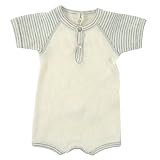 Coccoli Nature's Way Organic Cotton Short Sleeve Romper, Natural