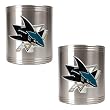 San Jose Sharks 2pc Stainless Steel Can Holder Set- Primary Logo NHL Hockey
