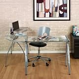 Jameson L-Shaped Glass Writing / Laptop Desk - Clear Glass - 50300