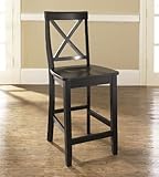 (Set of 2) X-Back Bar Stool in Black Finish with 24 Inch Seat Height - Cros ....