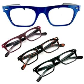 "Wayfarer" Geek-Chic designer fashion reading glasses for youthful men who read in style.