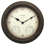 Chaney Instruments Acu-Rite 01065 18-inch Weathered Combination Clock, Hygrometer and Thermometer