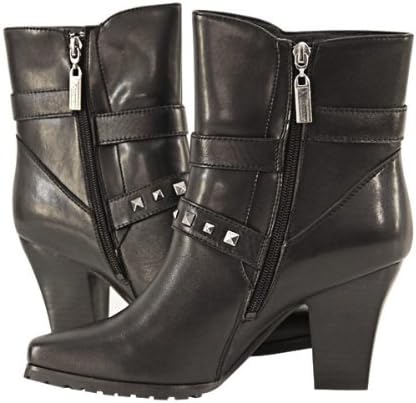 Xelement Womens 2-Buckle Stud Leather Biker Boots - 9 1/2