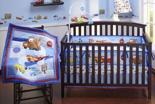 Disney Baby Cars Junior Junction 4-piece Crib Bedding Set