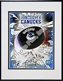 2008 Vancouver Canucks Logo Double Matted 8Ó x 10Ó Photograph in Black Anodized Aluminum Frame