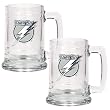 Tampa Bay Lightning 2pc 15oz Glass Tankard Set- Primary Logo NHL Hockey