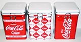 3-Piece Coca-Cola Square Lock Top Tin Canisters