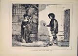 ST VALENTINE'S DAY OLDEN TIME ROMANCE OLD PRINT 1871