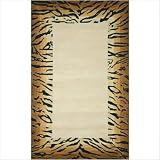 Seville Tiger Border Brown Contemporary Rug Size: 8' Square