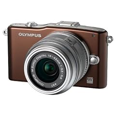 Olympus Pen E-PM1 Systemkamera (12 Megapixel, 7,6 cm (3 Zoll) Display, bildstabilisiert) braun mit 14-42mm Objektiv silber