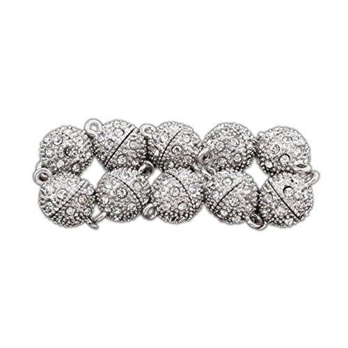 SODIAL(R) 10x Ball Strong Magnetic Clasps Connectors Zirconia DIY 12mm