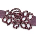 Violet Plum Rose Crystal On Faux Suede Band Bracelet With Button Clasp