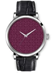 SPRAWL Aanalog Fashion Series Silver Ladies Watches of Genuine Black Leather Strap,Unique Wrist Watch for Women Girls Designed with Pictures brown with white dots
