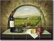 "Vineyard View" Glass Tile Wall Floor Mural 18" x 24" Kitchen Shower Backsplash