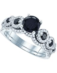 1.75CTW BLACK DIAMOND 1.05CT-CRD BRIDAL RING