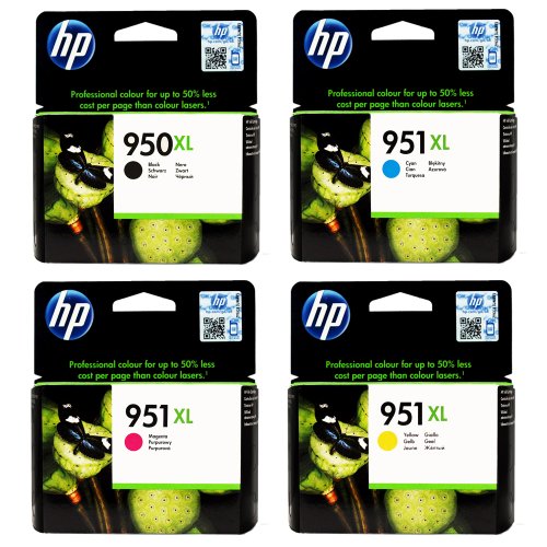 Hewlett Packard - HP 950-951 XL Four Pack- Black & Color Inkjet Ink Set