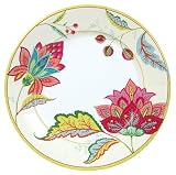 Caspari Set of 2 Palampour Set of 16 Paper Salad Plates, Ivory
