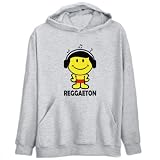 Hoodie Mens Heather Gray  Reggaeton - Smiley Man Music