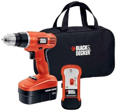 Black & Decker GCO18SFB 18-Volt NiCad 3/8-Inch Cordless Drill/Driver with Storage Bag and Stud Sensor