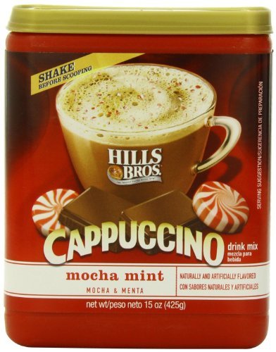 Hills Bros., Cappuccino, Mocha Mint, 15oz Canister (Pack of 2)