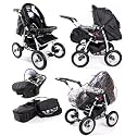 Tako Drifter in black circles limited edition - full travel system - foldable 3 in 1 pram & pushchair and matching car seat