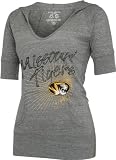 Missouri Tigers Women's Heather Grey Half Sleeve Tri-Blend Hooded Sweatshirt