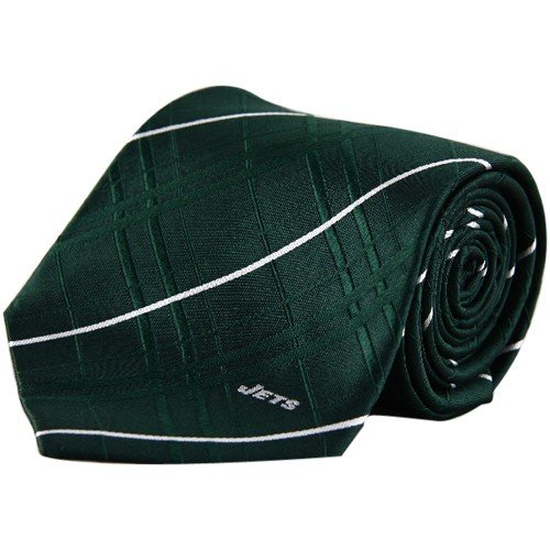 New York Jets Oxford Stripe Woven Silk Necktie