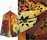 IMAGE OF ULRIKE Oblong Flat Crepe Silk Scarf - A floral delight in every earth tone there is.