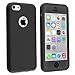 Generic iSee Case Black Gel Slim TPU Protective Cover Case Built in Screen Protector for Apple iPhone 5C