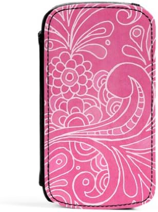 White Floral Swirls on Baby Pink Premium Faux PU Leather Case, Protective Hard Cover Flip Case for Samsung® Galaxy S3 by UltraCases + FREE Crystal Clear Screen Protector