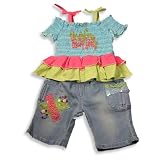 Banana Split by Hannah Banana - Infant Girls Short Sleeve Top and Denim Capri Set, Multi